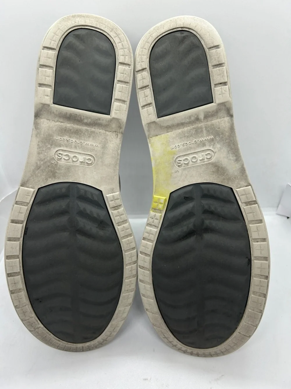 Crocs Classic Boat Shoe Mens Slate Grey White Nautical Deck Shoes Outdoor Sz 11
